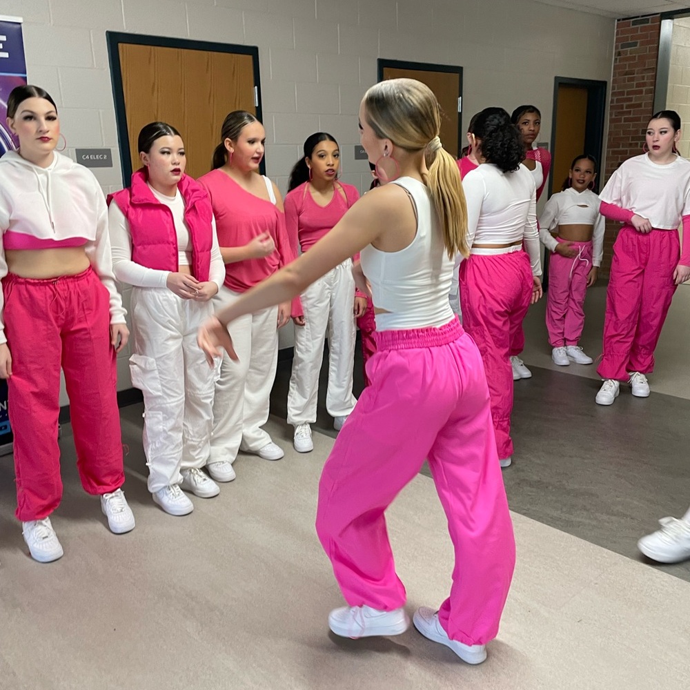 Hot pink hip hop pants